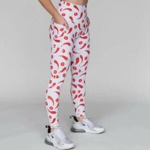 Feed Me Fight Me Women's Size XL Ankle Leggings Chili Pepper Print Compression